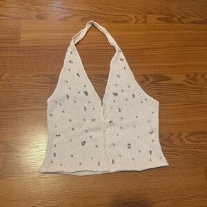 ZARA JEWEL rustic HALTER TOP